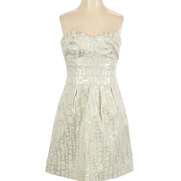 American Eagle Strapless Cream and Silver Dress - Picture 1 of 5
